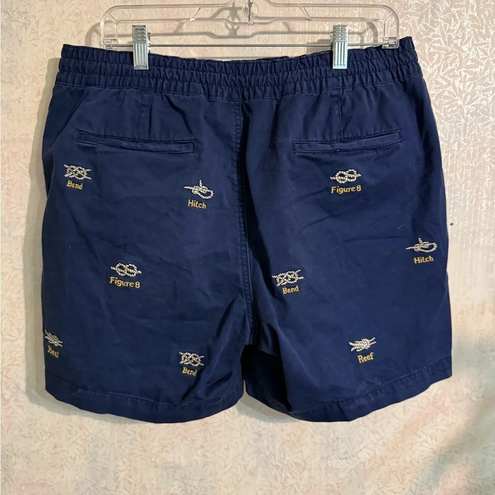 Polo by Ralph Lauren Navy Embroidered Men Shorts, 5.5 Inseam, Nautical Knots, Lg